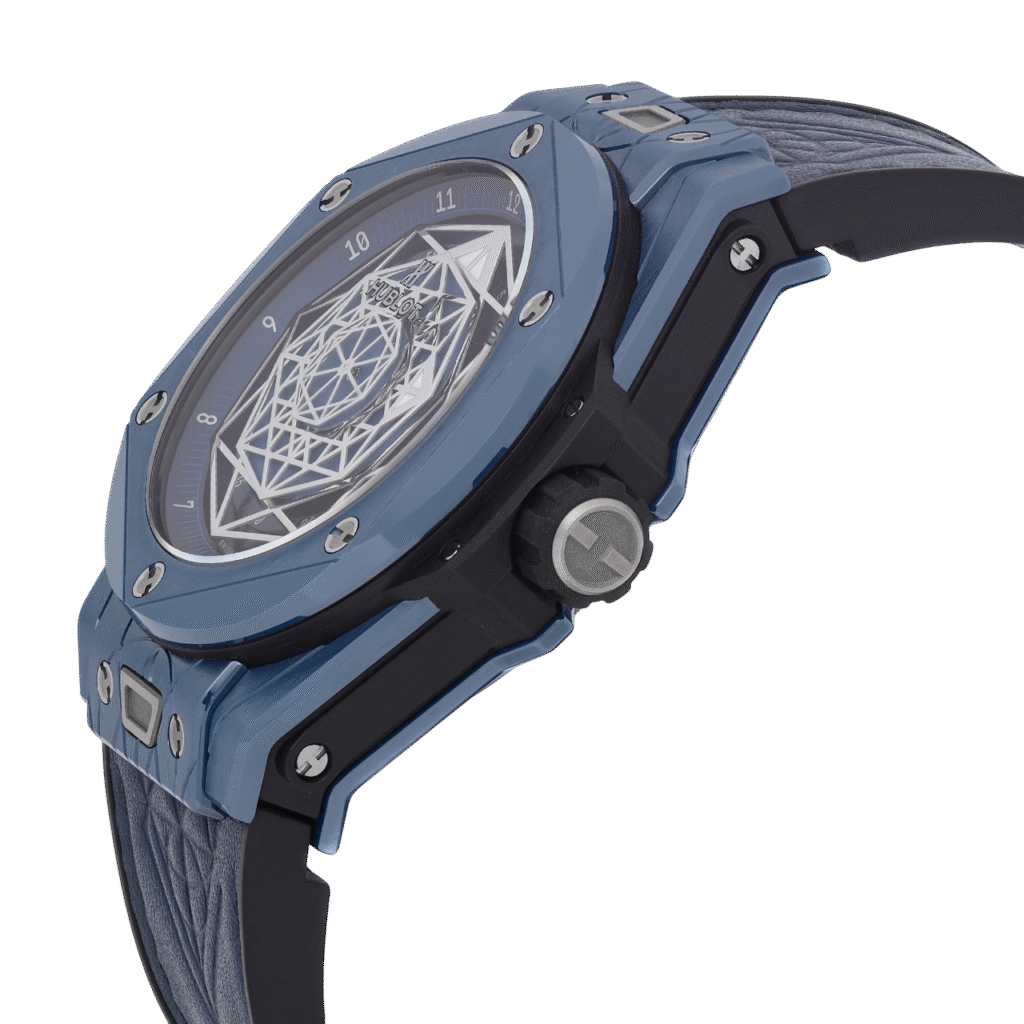 Premium super clone Hublot Big Bang Sang Bleu II 415.EX.7179.VR.MXM19 45mm luxury replica watch available in Dubai UAE