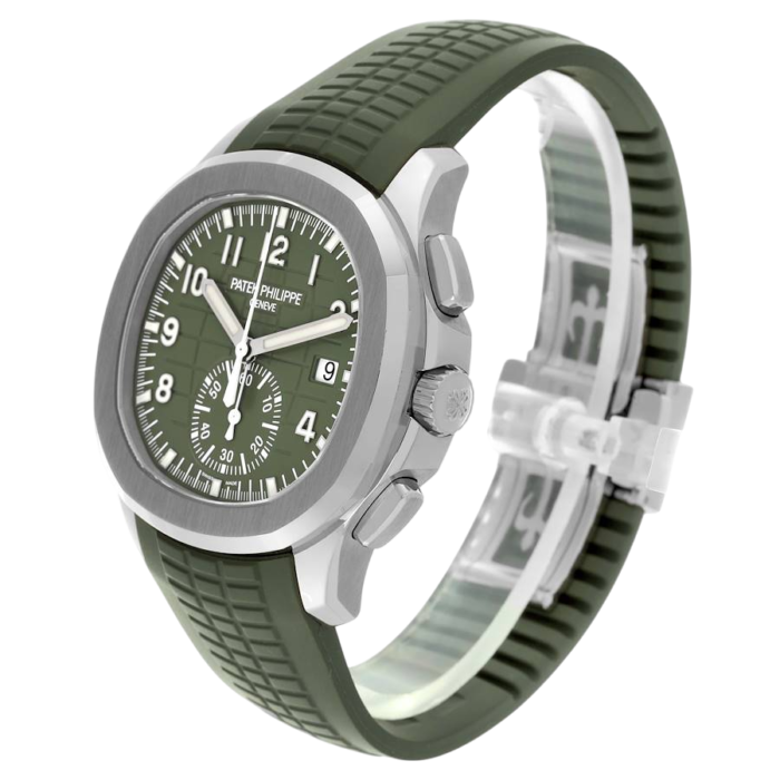 Premium super clone Patek Philippe Aquanaut 5168G-010 Khaki Green 42.2mm luxury replica watch available in Dubai UAE