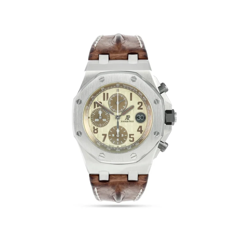 Audemars Piguet Royal Oak Chronograph Leather Strap super clone watch Replica Watches in Dubai