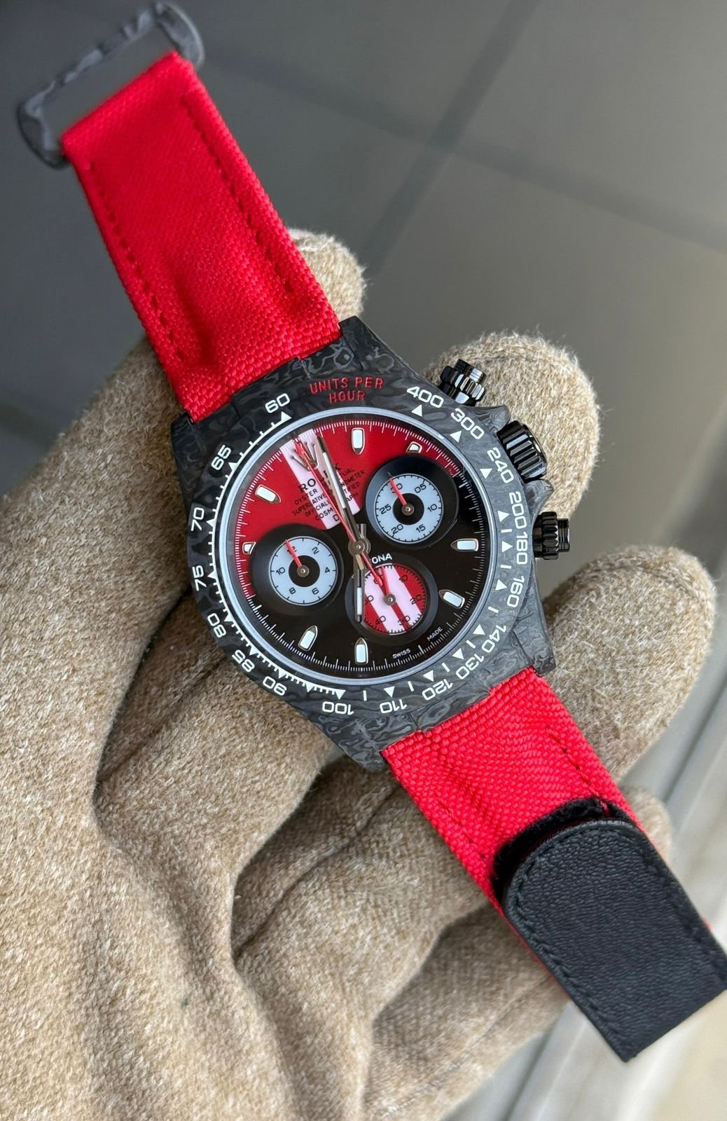 WhatsApp Image 2025-11-29 at 01.05.52 ROLEX DIW GT Red Carbon Daytona super clone 1:1 watch - Image 1