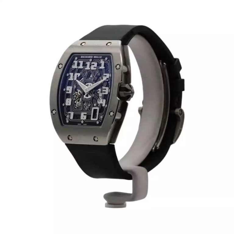 Richard Mille RM 67-01 Titanium Extra Flat replica watch front view with black dial super clone styling